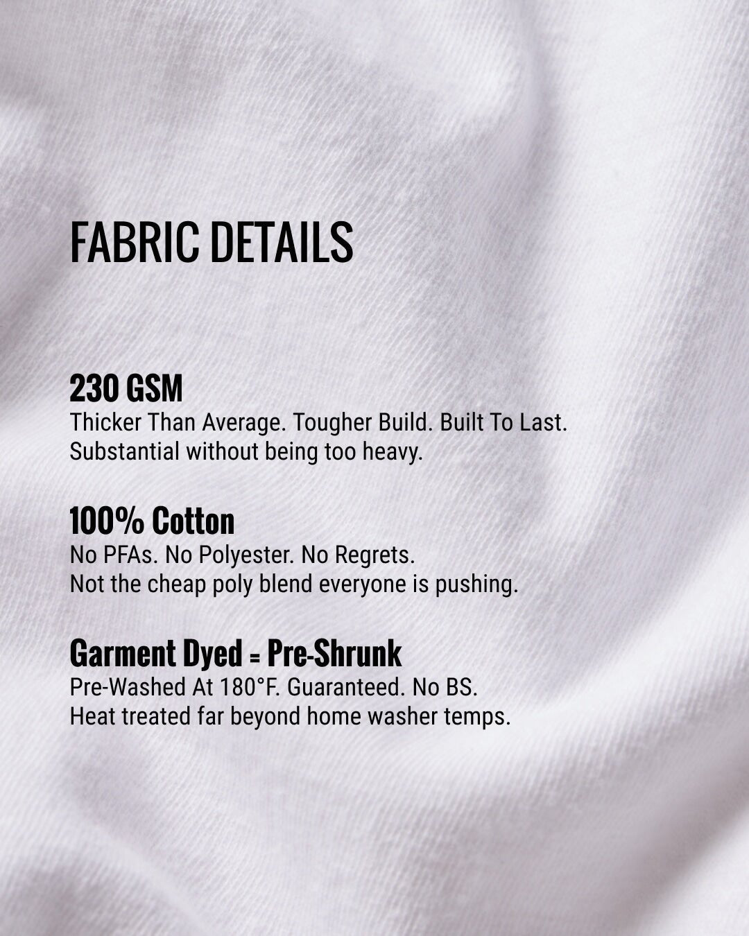 Fabric details of a white drop shoulder shirt with text on it