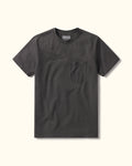 Steel Grey t-shirt with a pocket on a beige background
