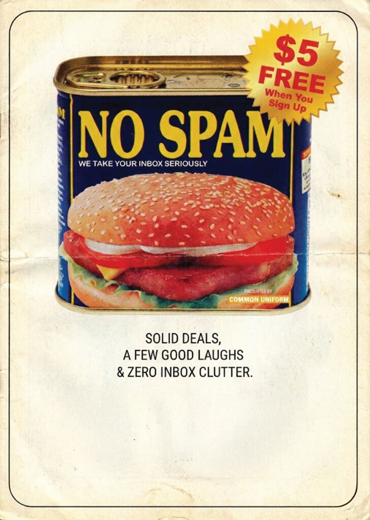 No spam, email popup